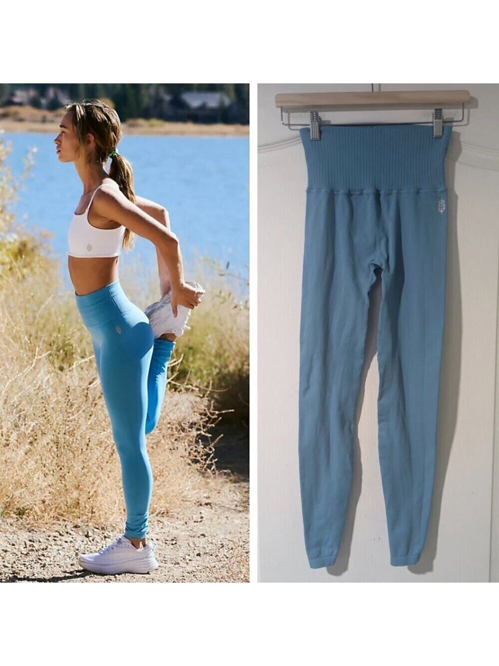 NEW FP Movement | High-Rise 7/8 Length Good Karma Leggings in Blue